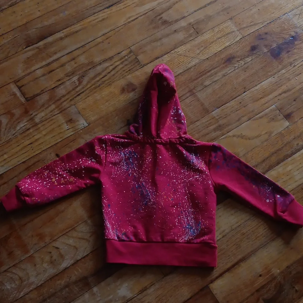 Christian Dior Boutique Paris Baby Zip-Up Hoodie Red Paint Splatter 0-3 NWOT - Picture 5 of 8